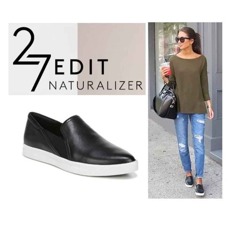 Naturalizer - 27 Edit. Leather - Tyra black slip on sneakers